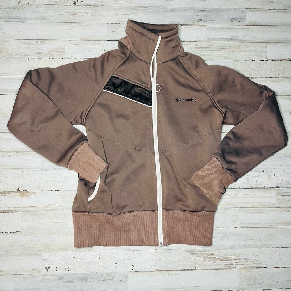 Columbia Jacket Medium Brown Interchange Full Zip Long Sleeve Pockets Top Womens